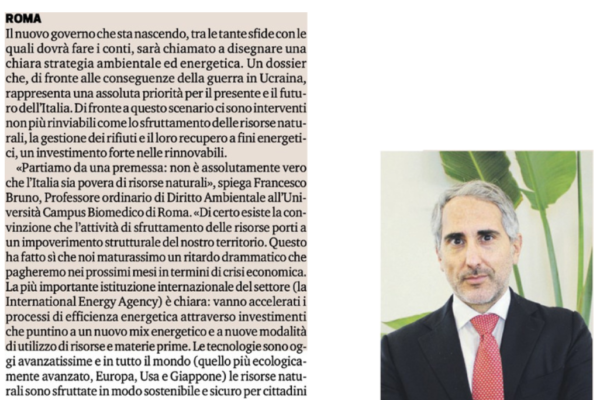 Energia, le sfide del nuovo governo – Prof. Francesco Bruno su Corriere Romagna